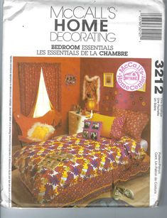 Uncut McCall's sewing pattern Home Decorating pattern - Bedroom Essentials 3212 FF UNCUT, complete, factory folded, UNUSED condition. Quilts Sewing Patterns, Pretty Bedroom Decor, Diy Blankets, Pattern Bedroom, Bedroom Duvet, Home Decor Sewing, Teen Rooms, Space Fabric, Teen Bedrooms