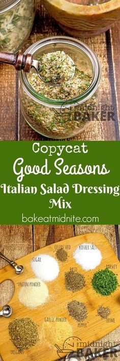 the ingredients to make an italian salad dressing mix