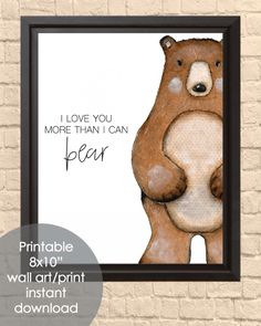 a brown bear with the words i love you more than i can hear