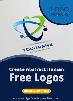 an abstract human logo is shown in this graphic style, with the words create abstract human free logos