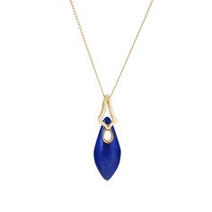 Gold & Stone Necklace - Exquisite lapis lazuli, shaped and polished to evoke the smooth and satisfying feel of a polished river rock, is the star of this pendant necklace, elegantly set in 14k Fairmined Certified yellow gold. Lobster clasp closure. Elegant Lapis Lazuli Gemstone Necklace, Gold Lapis Lazuli Pendant Necklace, Unique Lapis Lazuli Pendant Jewelry, Elegant Lapis Lazuli Faceted Necklace, Gold Stone Necklace, Luxury Lapis Lazuli Pendant Necklace, Stone Jewellery Designs, Lapis Jewelry, Modern Jewellery Design