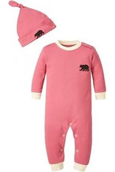 https://Poshinate.com - Sweet little kiddo romper with matching knotted hat!  If that weren't Poshinate enough, check out the cute saying on the bum!  Features:      Little bear front and back appliqué, embroidery and silkscreen design     Shoulder and inseam halo snap closure     Contrast cuffs     Matching embroidered cap included     Tag-free brand label for added comfort     Machine washable Pink Heart Dress, Apron Dress