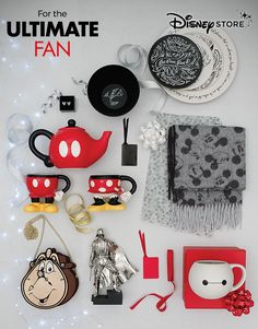 various items are displayed on a white background for the ultimate fan sale at disney store