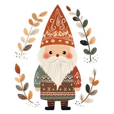 an image of a gnome with leaves around him