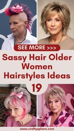 Sassy Haircuts For Women Over 50, Lisa Rinna Hairstyles, Sassy Hair Older Women, Sleek Waves, Sassy Hairstyles, Hair Older Women, Older Women's Hairstyles, Sassy Haircuts, Edgy Pixie Cuts