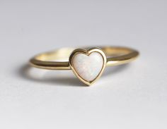 Opal Heart Ring, Opal Solitaire Ring, The Bling Ring, Gold Heart Ring, Opal Band, Ring Heart, Opal Ring Gold, Heart Gemstone