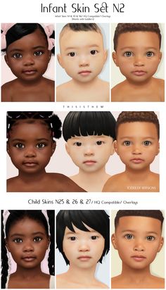 an image of different types of skin for the face and body, including children's faces