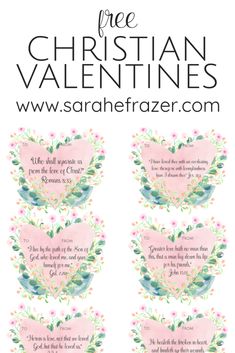 the free printable valentine's day card with flowers and hearts for each member