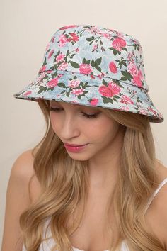 Floral Bucket Hat, Buy Wholesale Jewelry, Boonie Hat, Outdoor Hat, Black Bucket Hat, Denim Bucket Hat, Rhinestone Hair Comb, Roses Print, Large Hats