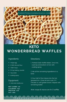 some waffles are sitting on top of each other with the words wonderbread waffles below them