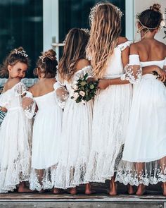 Dressed In White, Boho Flower Girl, Bridesmaid Dresses Boho, Wedding Dress Guide, Wedding Flower Girl Dresses, Boho Bridesmaid, Dress Guide, Flower Girl Dress Lace, Wedding Forward