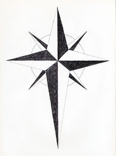 a black and white drawing of a star