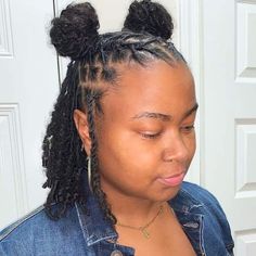 Short Dreads Styles, Women Loc Styles, Blue And Black Braids, Black Braids Hairstyles, Short Dread Styles, Dread Journey, Locks Hairstyles, Locs Natural Hair