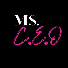 the logo for miss c eq, which is pink and black with white letters