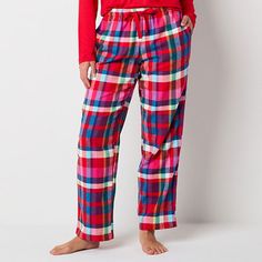 These women's flannel pajama pants by Sleep Chic has a Christmas tree print that's perfect to mix in to your sleepwear rotation during the holidays. Made from 100% cotton, this pair includes an elastic-drawstring waist and side slip pockets. Wear it with your favorite pajama top. Closure Type: DrawstringPockets: 2 Side Slip PocketsApparel Length: 41.5 InchesFiber Content: 100% CottonFabric Description: FlannelInseam: 31 InCare: Machine Wash, Tumble DryCountry of Origin: Imported Plaid Christmas Pants Pajamas, Plaid Pajamas Bottoms, Red Flannel Pajama Pants, Red Plaid Pajama Bottoms, Flannel Pajama Bottoms, Flannel Pajama Pants, Womens Pajamas Pants, Pajama Top, Christmas Pajamas