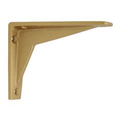 a gold metal shelf bracket on a white background