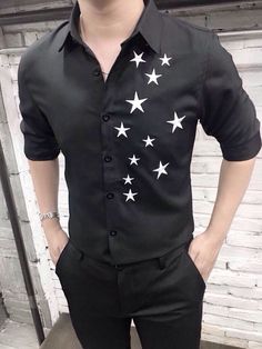 Navratri Kurti, Unique Shirts Design, Business Dress Shirts, Star Clothing, Mens Fashion Blazer, T Shirt Painting, Formal Mens Fashion, Mens Designer Shirts