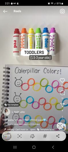 an image of children's coloring book with markers