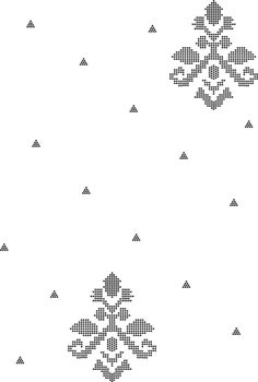 an image of a cross stitch pattern with triangles and dots in the shape of a christmas tree