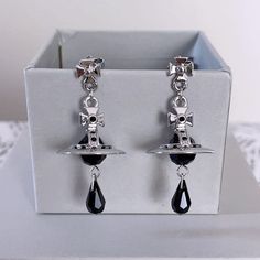 Check out this fabulous collections of earrings from the link given! Vivienne Westwood Black Jewellery, Vivienne Westwood Black Earrings, Goth Staples, Westwood Earrings, October Jewelry, Vivienne Westwood Jewelry, Vivienne Westwood Earrings, Goth Earrings