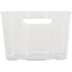 a clear plastic storage container with handles