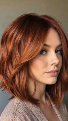 65 Copper Hair Color Ideas Mahogany Lowlights, Red Bobs, Copper Bob, Copper Blonde Hair, Red Bob, Haircuts For Curly Hair