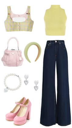 60s Pastel Fashion, Artsy Formal Outfit, Soft 90s Outfits, Blue Girly Outfits, 70s Summer Aesthetic Outfits, Y2k Outfits Colorful, Outfit Ideas 2000s Style