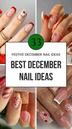 Chic Christmas Nails, Nail Ideas December, Art Inspiration Board, December Nail Designs, Nail Ideas Christmas, December Nail Ideas, Nails Board, Concert Nails, Engagement Nails