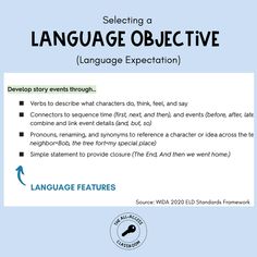 a poster with the words language objective