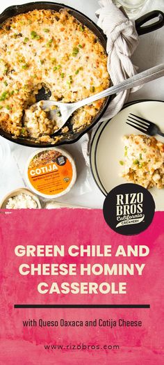 the cover of a cookbook for green chile and cheese hominy casserole