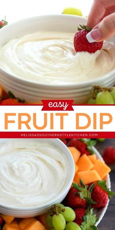 This no-bake spring recipe lets you have the perfect sweet dip for parties! It will also become one of your favorite summer dessert recipes. Made with marshmallow fluff, Greek yogurt, and vanilla, this Easy Fruit Dip is delicious! Vanilla Fruit Dip, Cool Whip Fruit Dip, Best Grill Recipes, Yogurt Fruit Dip, Vanilla Fruit, Fruit Dips Recipes, Delicious Deserts