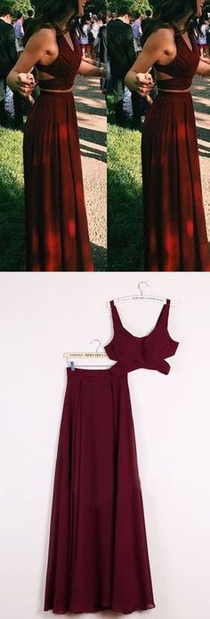 sexy 2 piece prom dresses, sexy two piece prom dresses, long prom dresses, dresses for wommen Two Piece Formal Dresses, Burgundy Formal Dress, 2 Piece Prom Dress, Formal Dresses For Teens, Piece Prom Dress, Grad Dresses, Chiffon Prom Dress, Hoco Dresses, Cheap Prom Dresses