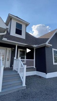 a house that is painted blue and white