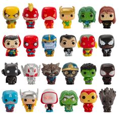 the avengers pop - up figures are all different colors