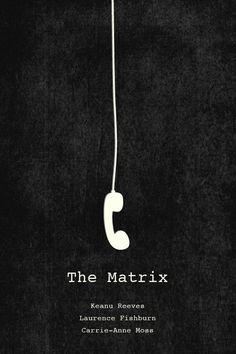 the poster for the movie the mattrixx, which is hanging from a rope