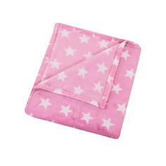 a pink blanket with white stars on it