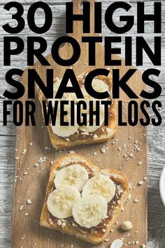 If your goal is building muscle or losing weight, you have to eat high protein foods. This is due to the fact that protein helps in both. Its the building block of muscle tissue, keep you satiated and burn extra calories during digestion. But, you dont have to eat too much of it, just aim for 1g per pound of body weight daily. If you dont know what to eat, check out this list of 50 high protein food sources: Breakfast On The Go Ideas, Snacks To Eat, Healthy Low Carb Breakfast, Snack Sani, Menu Sarapan Sehat, 100 Calorie Snacks, 100 Calorie