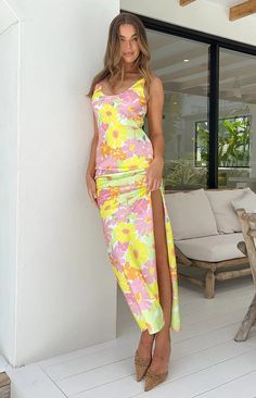 Jovie Yellow Floral Maxi Dress – Beginning Boutique US Printed Sleeveless Yellow Maxi Dress, Fitted Floral Print Maxi Dress, Fitted Maxi Dress With Floral Print For Garden Party, Printed Maxi Length Floral Dress For Party, Floral Printed Maxi Dress For Party, Printed Floral Maxi Dress For Party, Fitted Floor-length Maxi Dress With Floral Print, Printed Yellow Maxi Dress, Yellow Maxi Dress For Garden Party