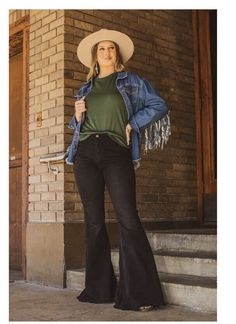 womens grace in la black high waisted jeans extreme flare size 29. Black Bell Bottoms Outfit Western, Plus Size Bell Bottoms Outfit, Plus Size Flare Jeans Outfits, Black Bell Bottoms Outfit, Western Jeans Outfit, Plus Size Western Outfits Woman, Plus Size Western Outfits, Plus Size Western Wear, Black High Waisted Jeans