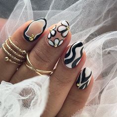 Black And White Nail, Ideas Uñas, Milky Nails, Simple Acrylic Nails, Nail Swag, White Nail, Fire Nails, Classy Nails