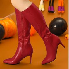 Style Rf6948-5 Color: Red Retail: $89.99 Size 7.5 See Pics For Other Information Directly From Manufacturer. Purchased Wrong Size. Calf Heel Boots, Red Knee High Boots, Diamond Rings Design, Red High Heels, Antique Diamond Rings, Stiletto Boots, Red Boots, Antique Diamond, Heel Boots