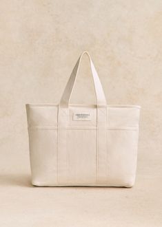 Weekday Tote bag - Ecru - Recycled cotton - Sézane Fashion Inspiration, Lifestyle