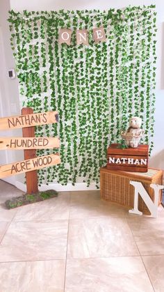 there is a sign that says nathan's hundred are wood on the wall behind it