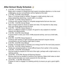 an image of the back cover of a school study schedule