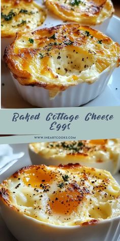 baked cottage cheese egg cups on a plate