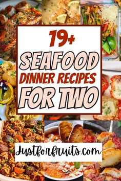 seafood dinner recipes for two with text overlay