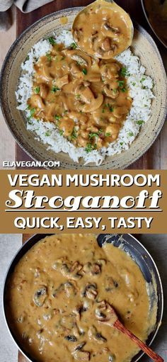 vegan mushroom stir - fry is an easy and delicious dinner that's ready in less than 30 minutes