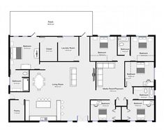 the floor plan for an apartment with two separate rooms and one living room on each side