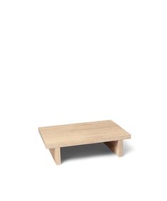 a wooden coffee table with one shelf on the bottom and two shelves at the top