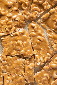 peanut butter crackers are arranged on top of each other in the shape of squares